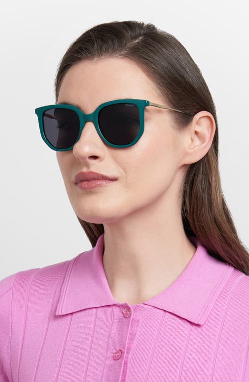 Polaroid 51mm Polarized Square Sunglasses In Green/grey Polar