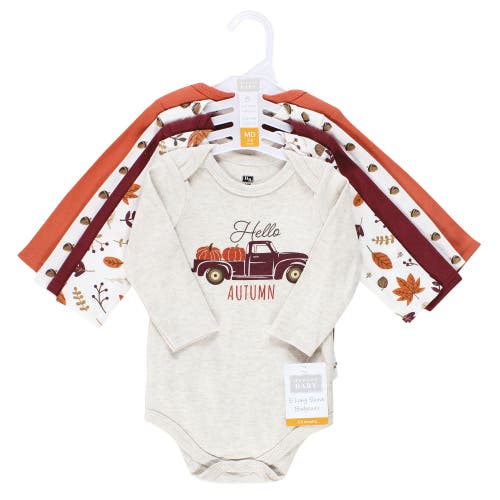 Hudson Baby Cotton Long-sleeve Bodysuits 5-pack In Multi