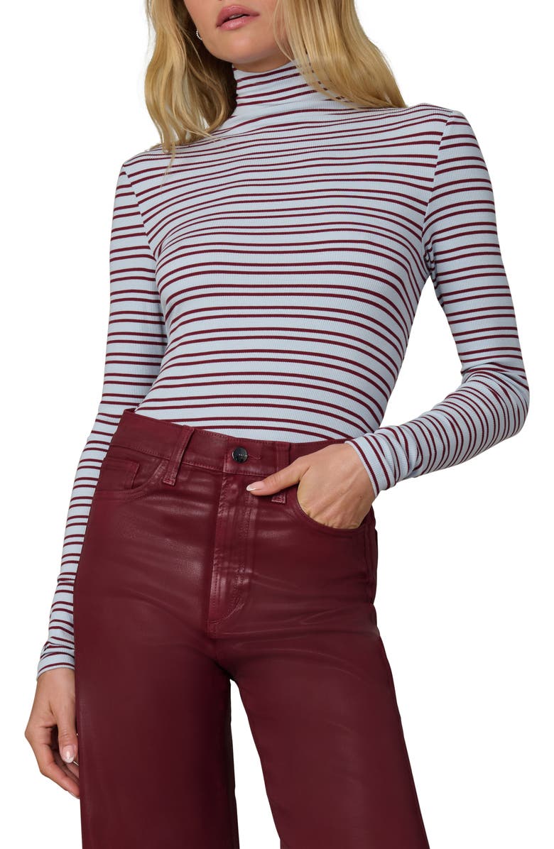 Joe's The Tony Stripe Turtleneck Top, Main, color, Sky/ Syrah Stripe