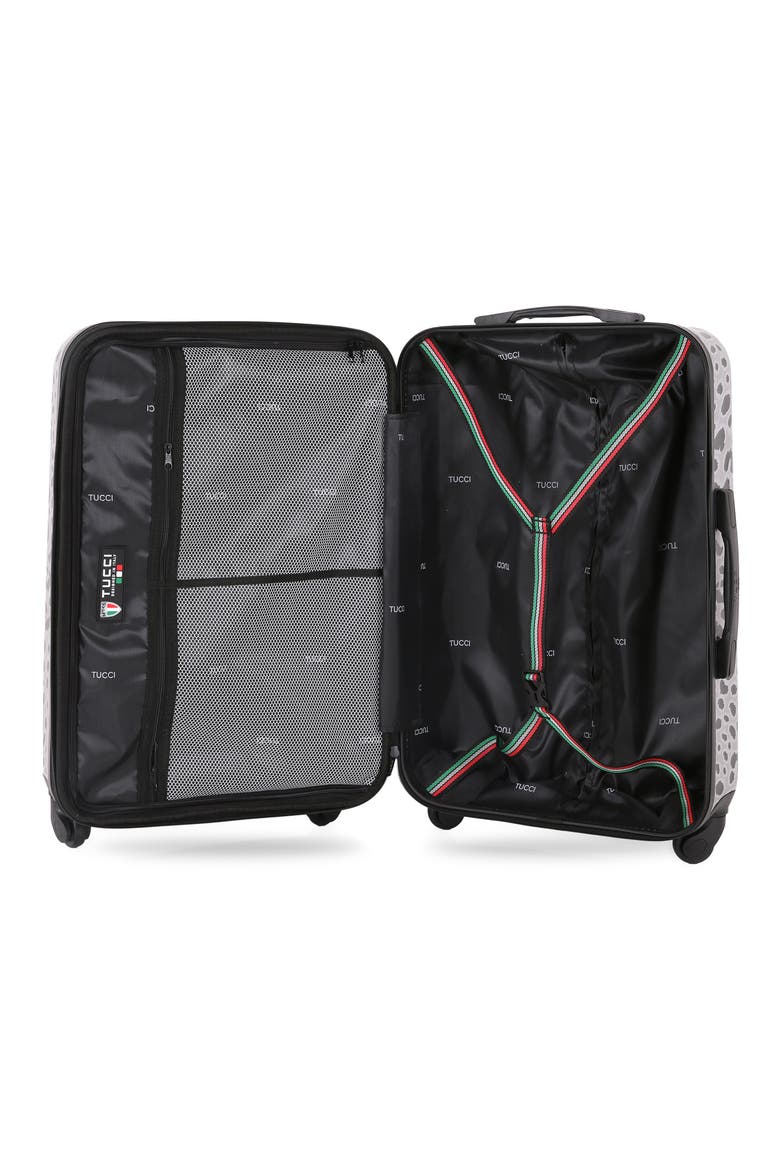 Designer Art 20-Inch Leopard Hardside Spinner Suitcase, Alternate, color, WINTER LEOPARD