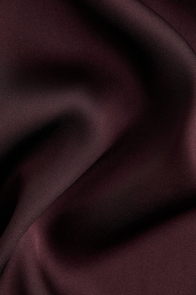 Satin Shirt, Alternate, color, Rust brown