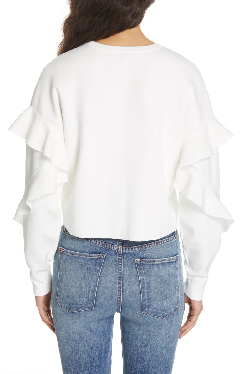 Alice + Olivia Ruffle Sleeve Sweater, Alternate, color, 