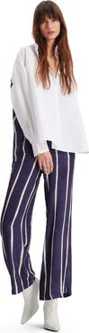 THEO The Label Echo Selena-Print Back Banker Shirt