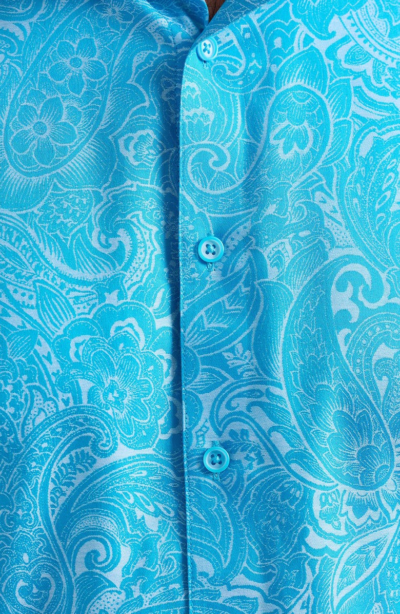 Robert Graham Hudson Short Sleeve Button-Up Shirt, Alternate, color, Blue