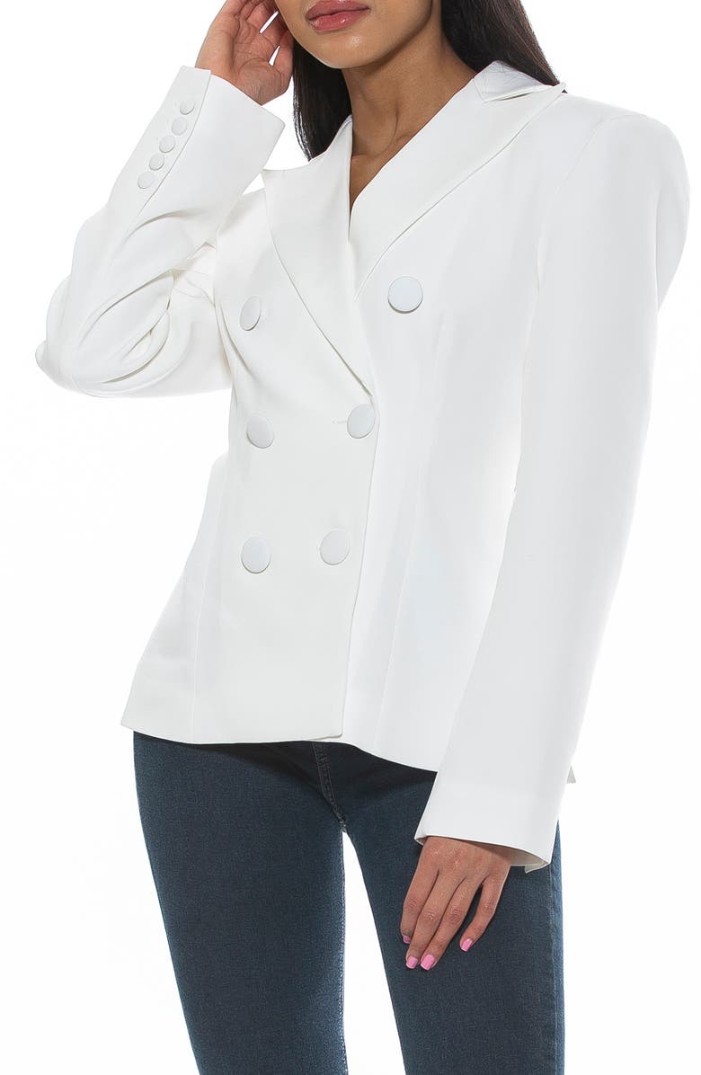 Alexia Admor Lianne Classic Double Breasted Button Front Closure, Alternate, color, Ivory