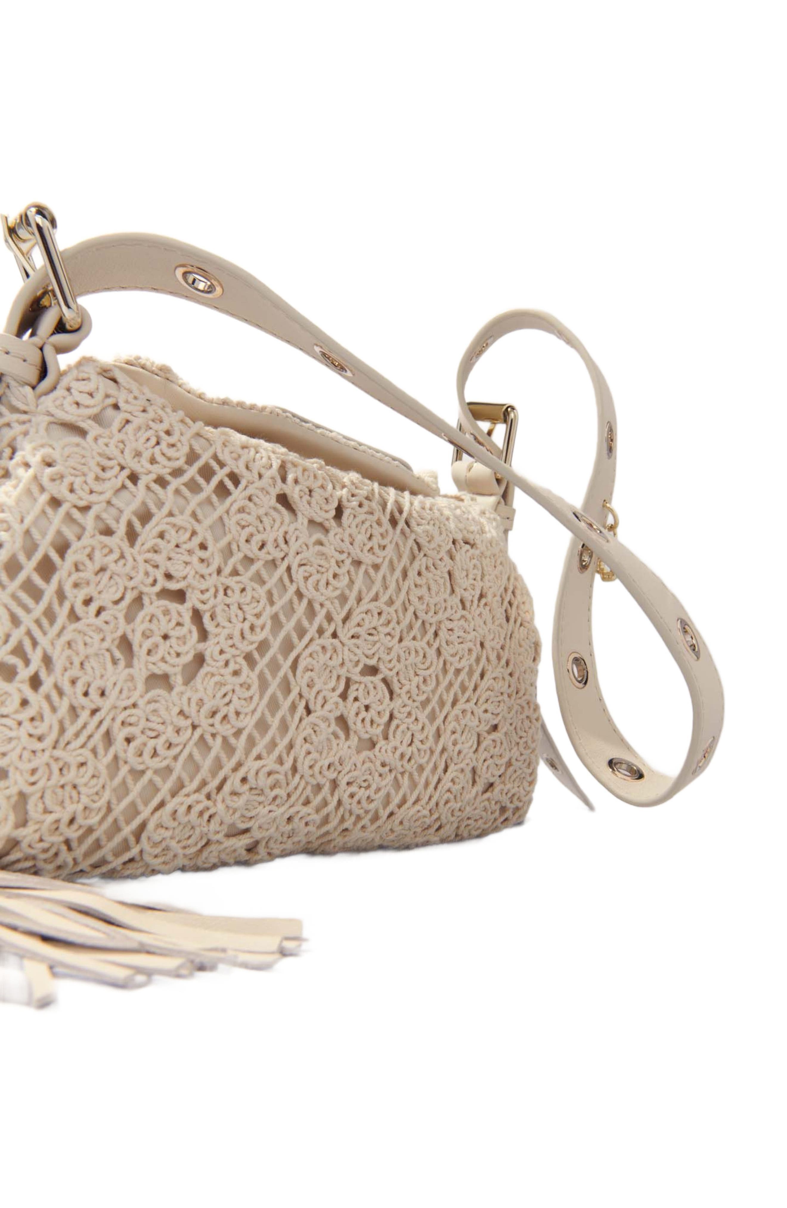 maje Crochet-knit mini Miss M bag, Alternate, color, 