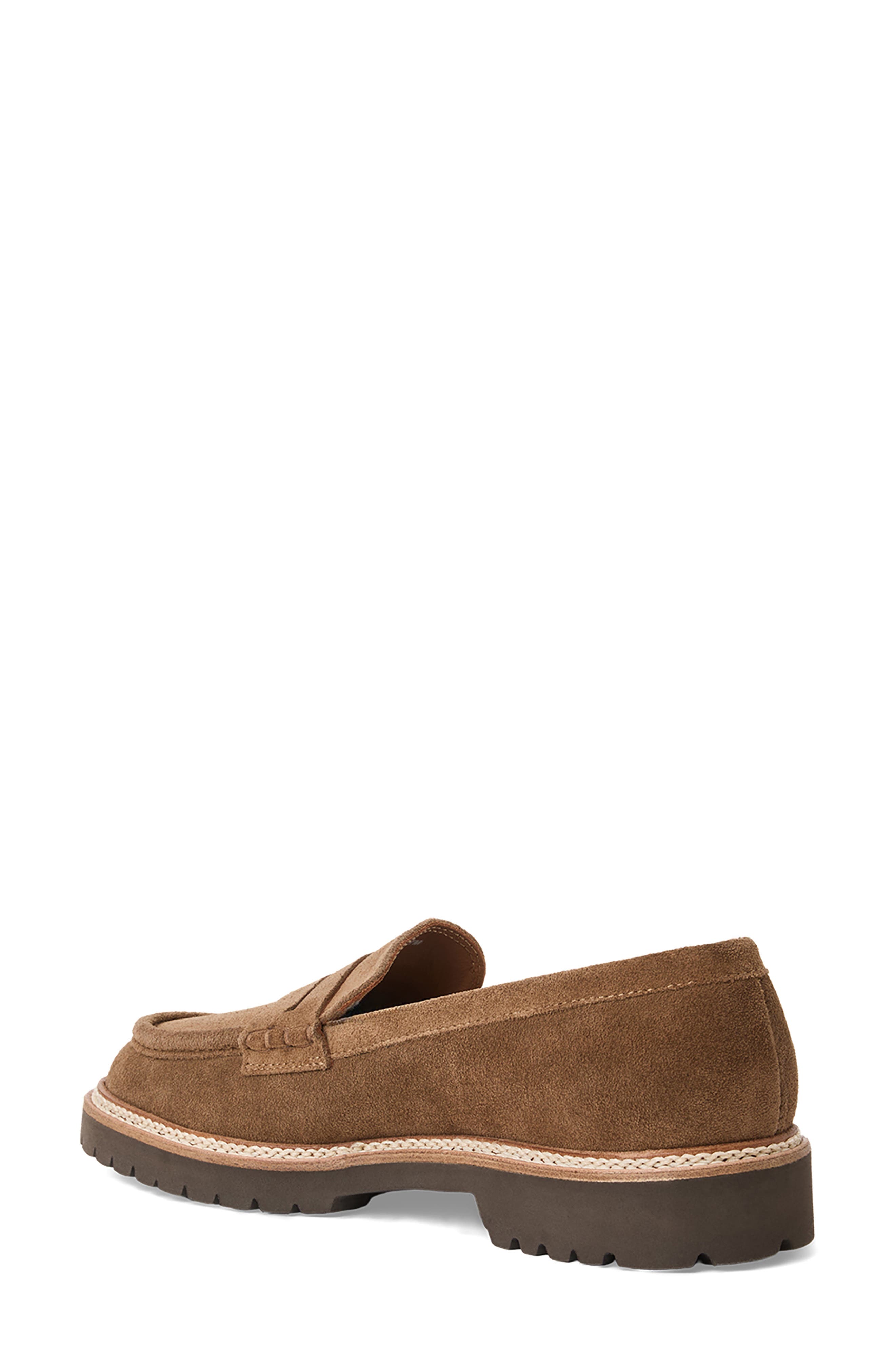 Merry Waterproof Lug Sole Penny Loafer, Alternate, color, CHAMPAGNE SUEDE