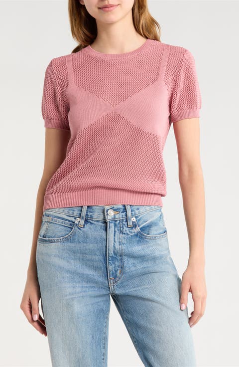 Blakelee Open Stitch Short Sleeve Sweater
