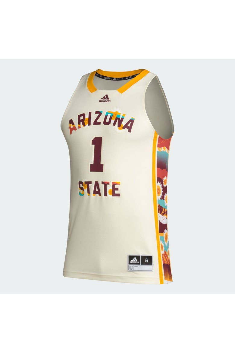 Men's adidas #1 Khaki Arizona State Sun Devils Honoring Black Excellence Basketball Jersey, Alternate, color, Khaki