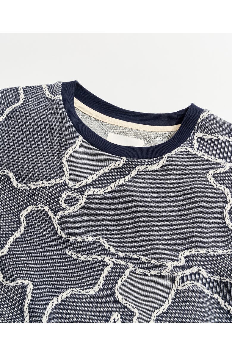 Billy Reid Camellia Patchwork Sweatshirt, Alternate, color, Navy Multi