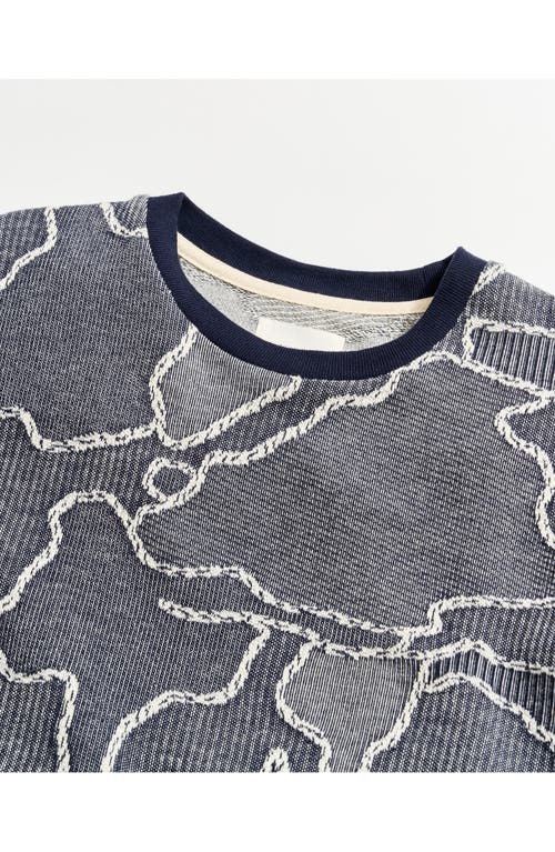 Billy Reid Camellia Patchwork Sweatshirt In Blue