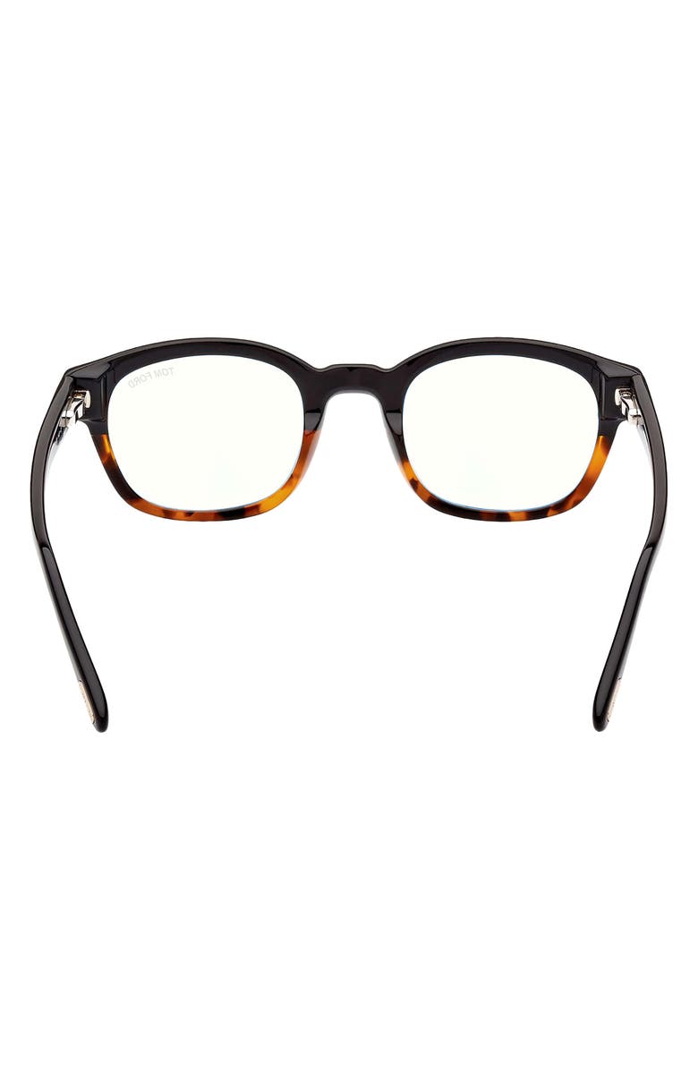 TOM FORD 49mm Square Blue Light Blocking Glasses, Alternate, color,
