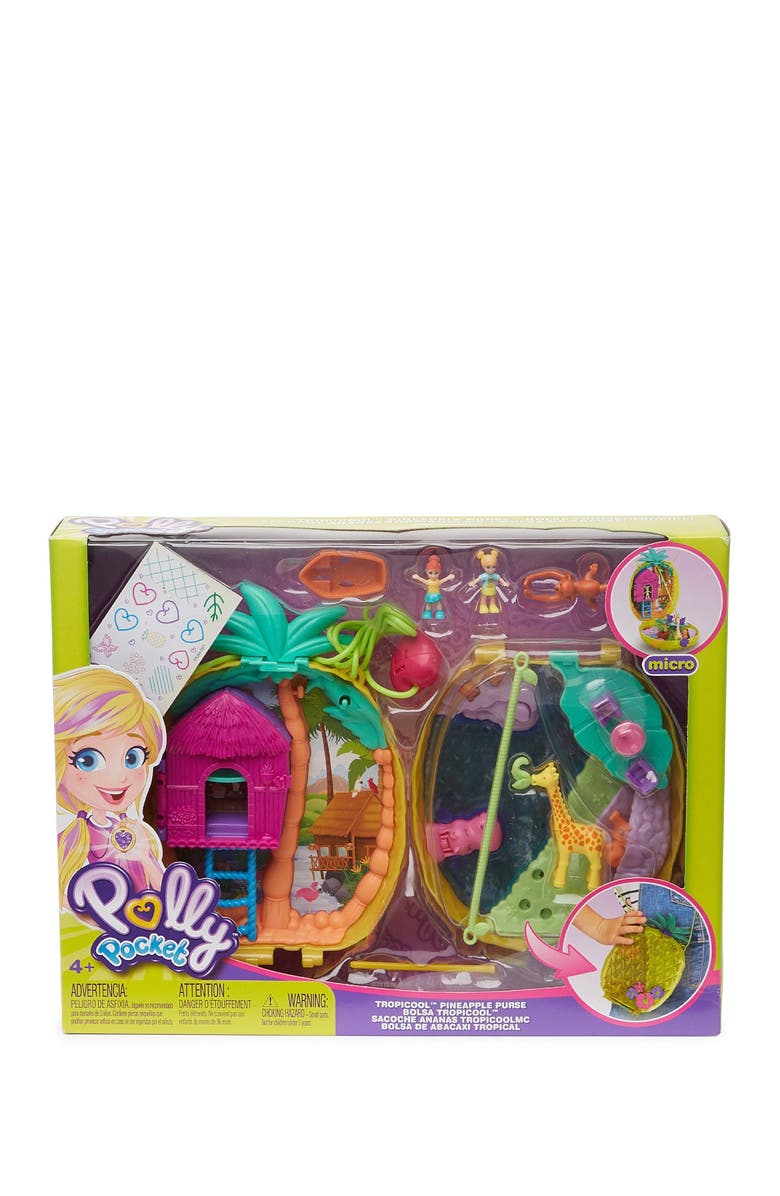 Mattel Polly Pocket Tropicool Pineapple Purse, Main, color, 