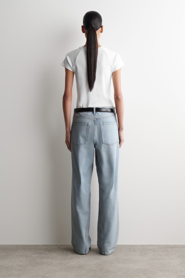 Facade Straight-Leg Jeans, Alternate, color, LIGHT AQUA BLUE