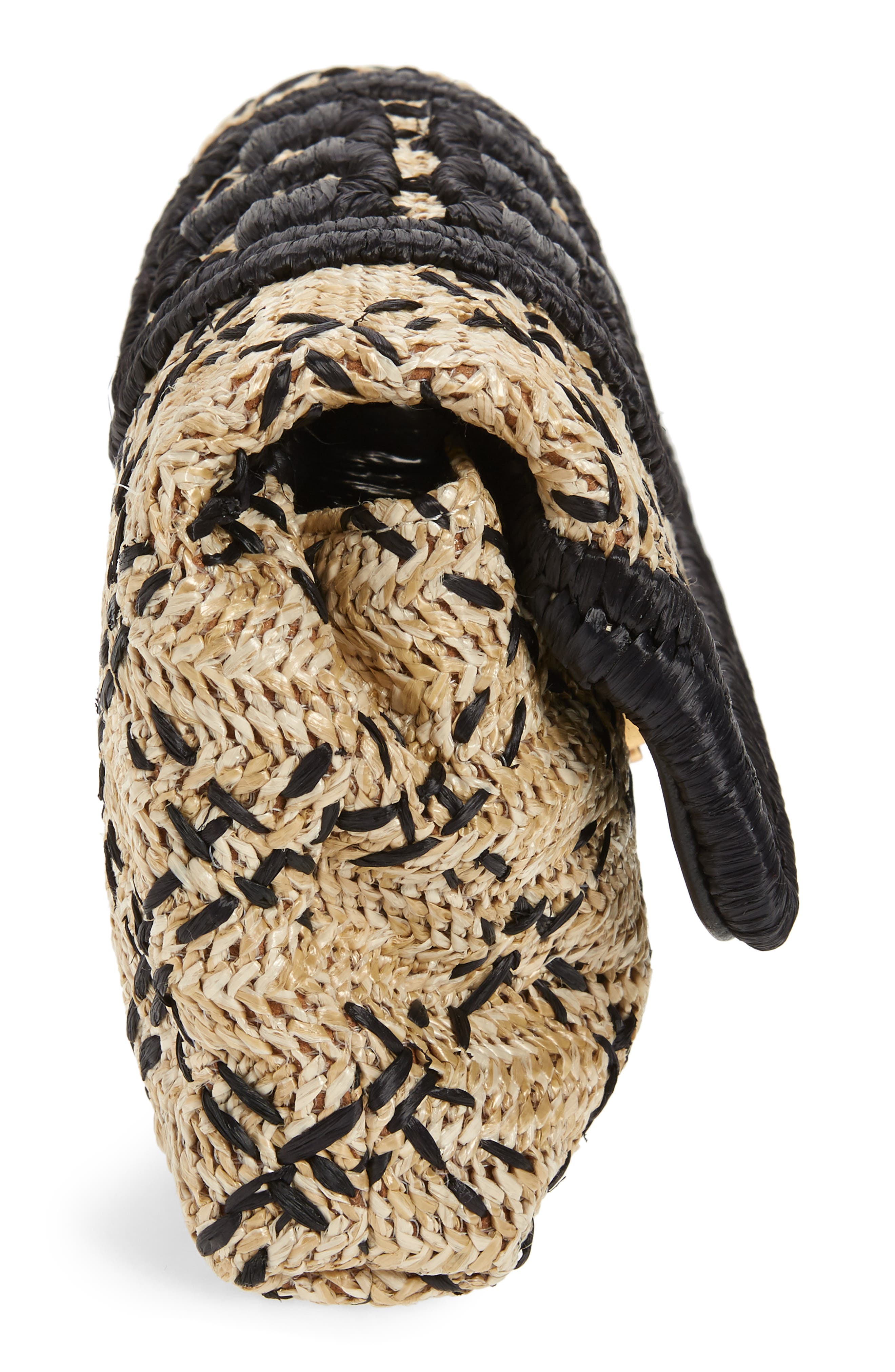 Tory Burch Small Fleming Straw Clutch, Alternate, color, 