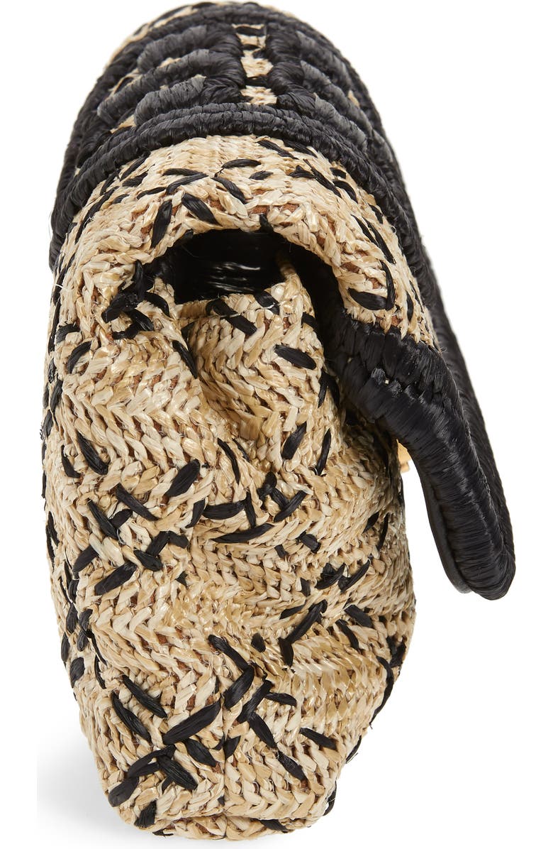 Tory Burch Small Fleming Straw Clutch, Alternate, color,