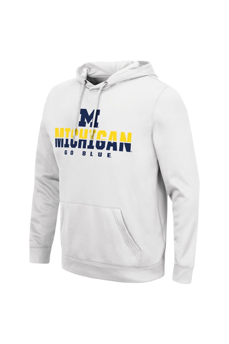 Men's Colosseum White Michigan Wolverines Lantern Pullover Hoodie, Alternate, color, White