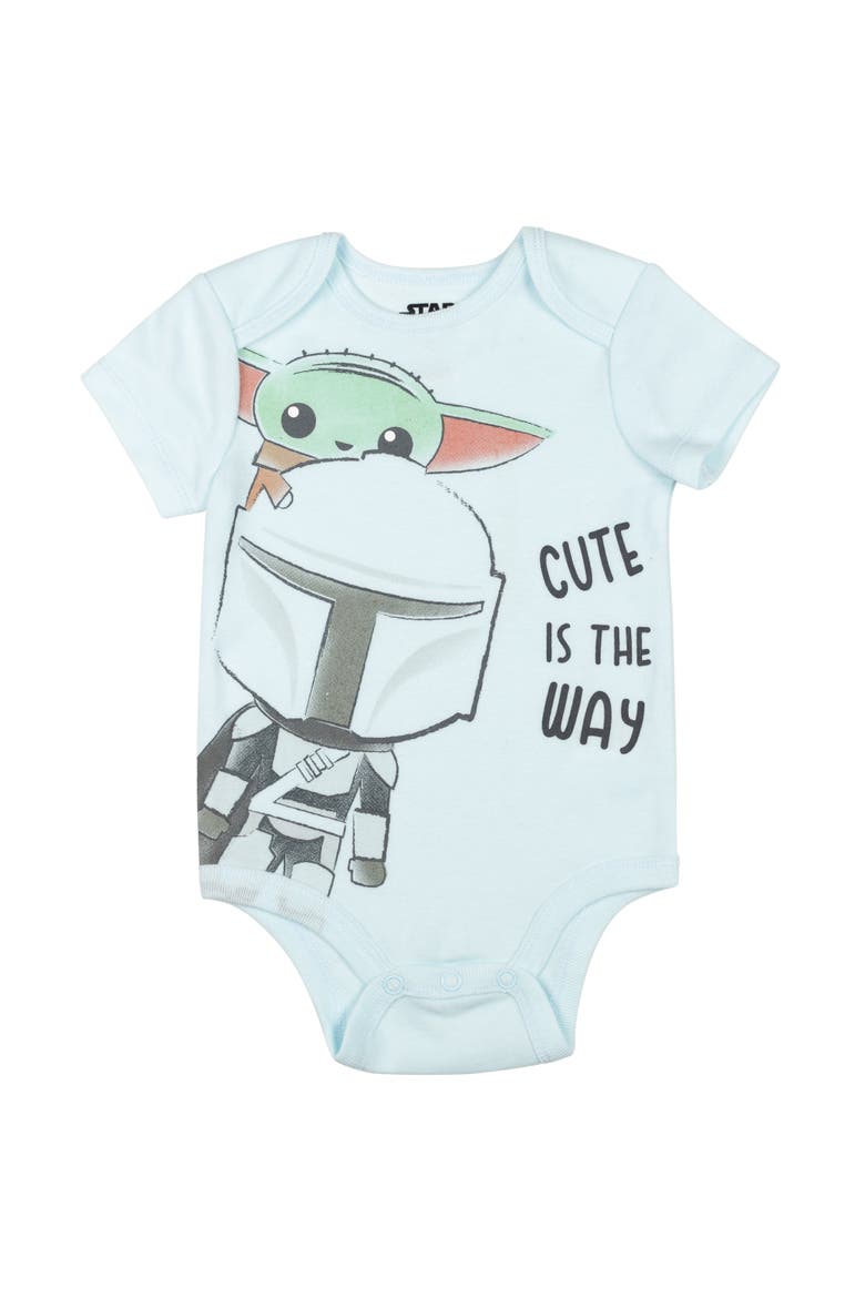 The Mandalorian Grogu 5-Pack Short Sleeve Bodysuits, Alternate, color, Grogu Blue Green