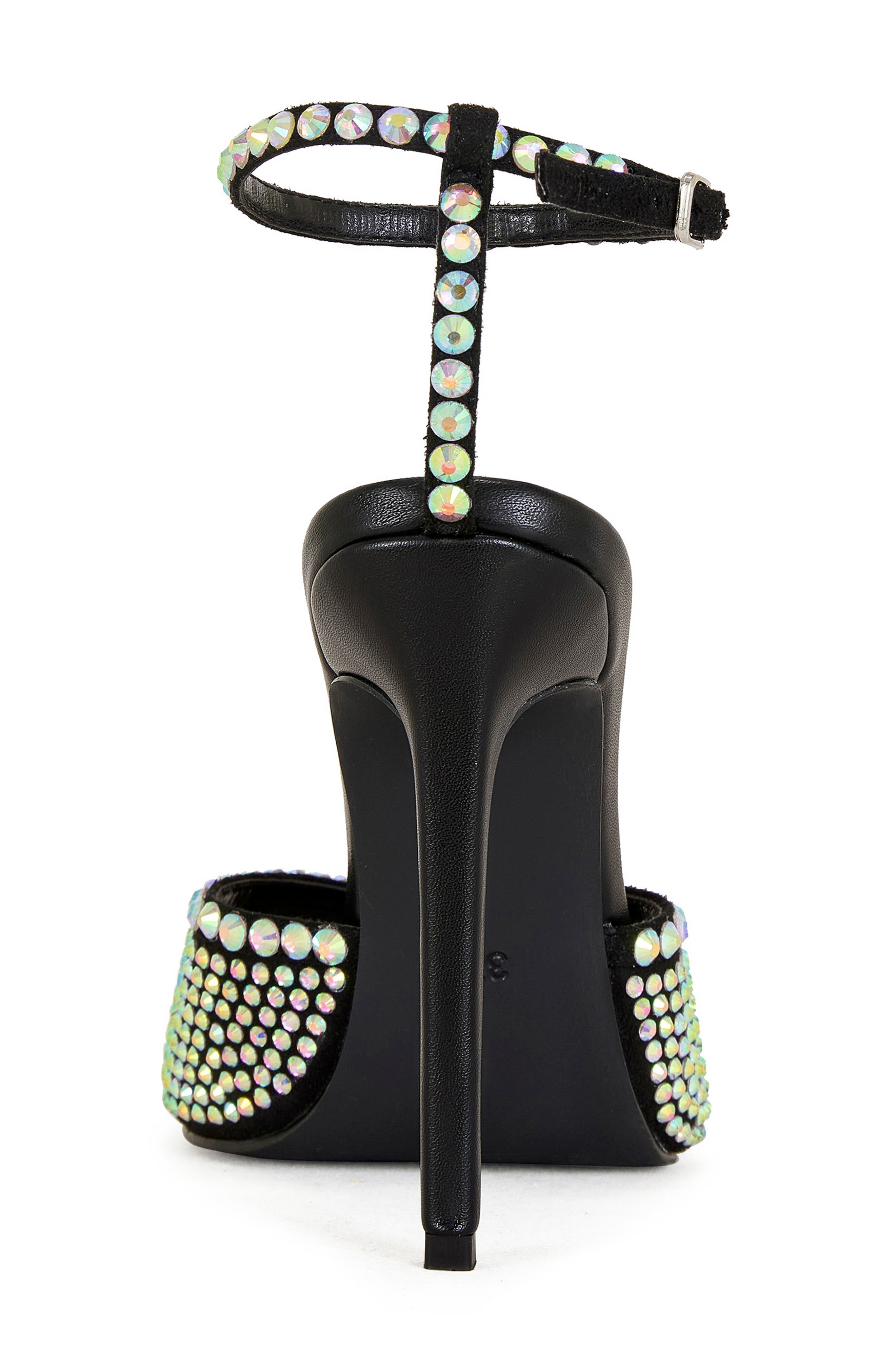 AZALEA WANG Quarinii Ankle Strap Pointed Toe Sandal, Alternate, color, Black