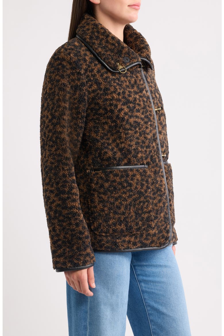 High Pile Fleece Coat, Alternate, color, BROWN LEOPARD