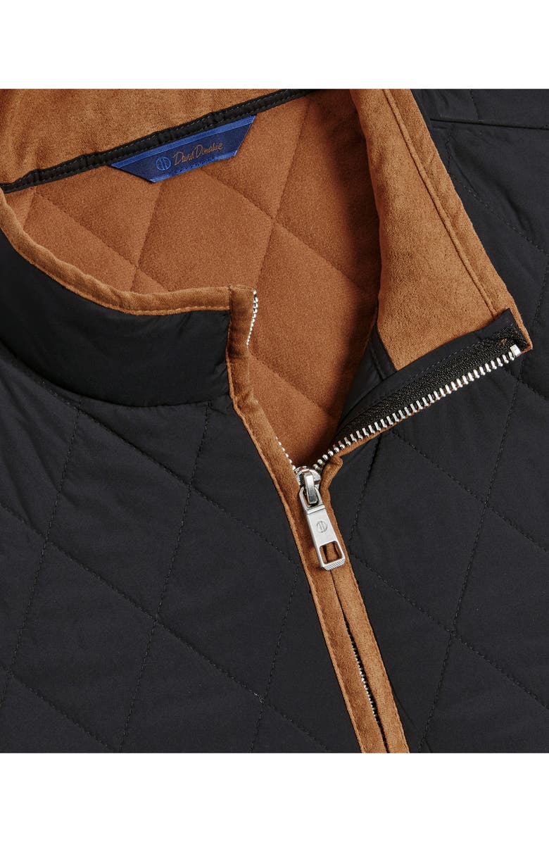 David Donahue Diamond Quilted Vest, Alternate, color, Black
