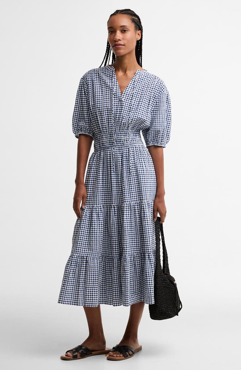Barbour Ashwell Check Print Midi Dress, Alternate, color, Multi Gingham