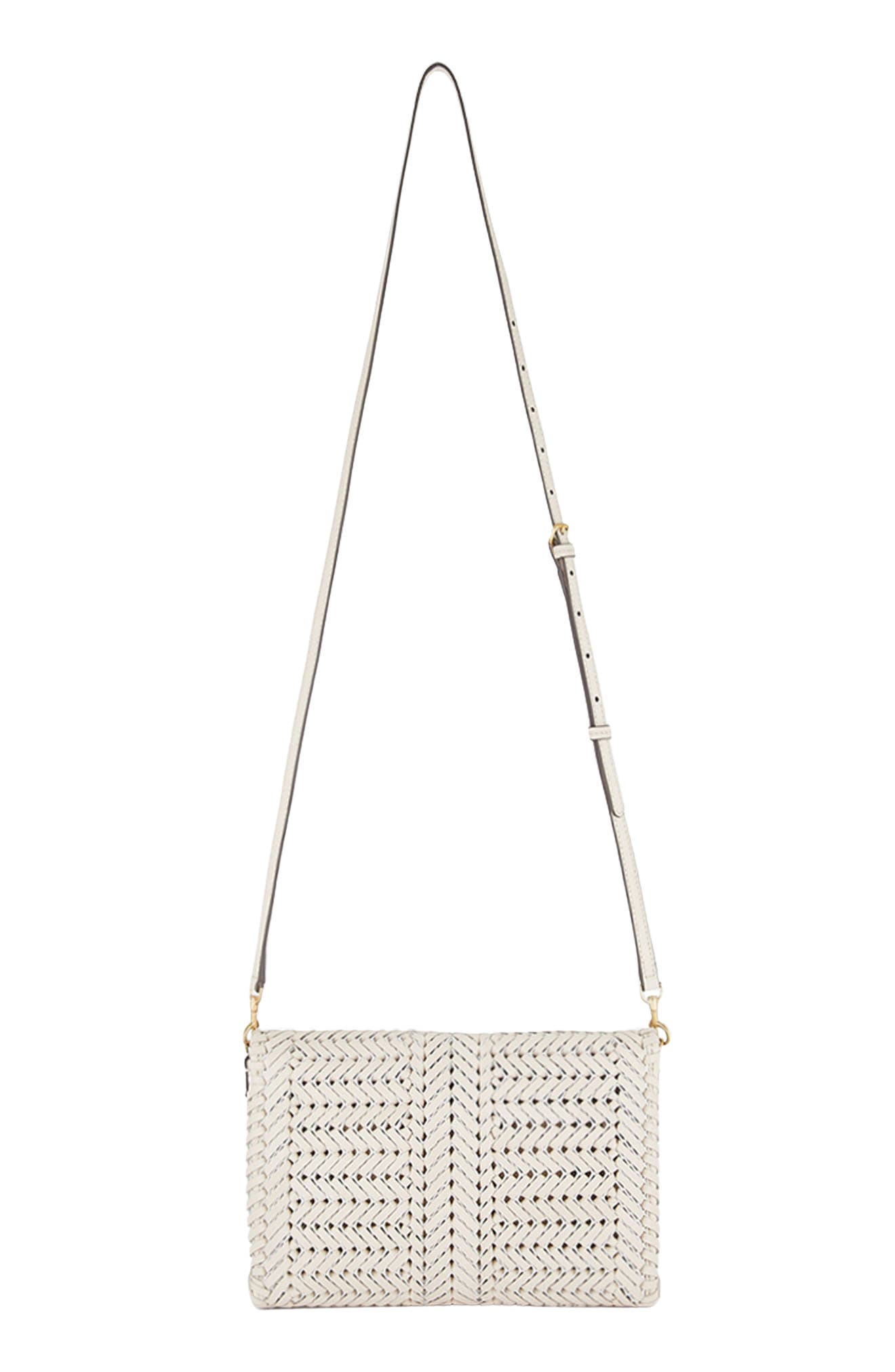 Anya Hindmarch The Neeson Woven Leather Crossbody Bag, Alternate, color, Chalk