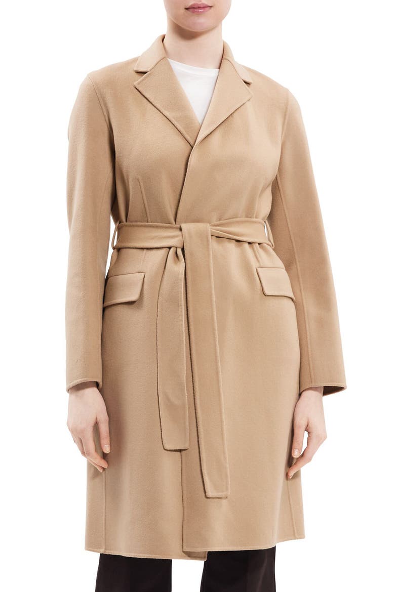 Wool & Cashmere Wrap Coat, Main, color, PALOMINO
