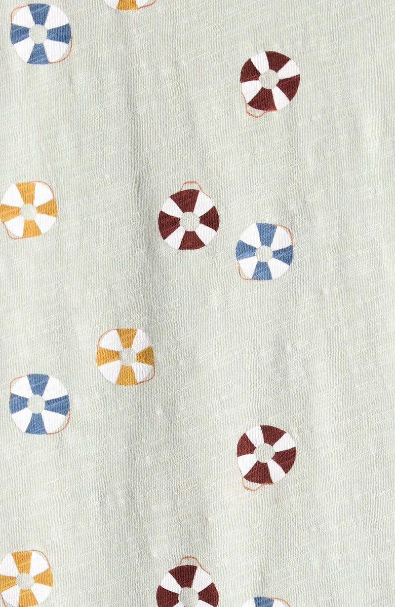 Rylee + Cru Print Cotton Romper, Alternate, color, Seafoam