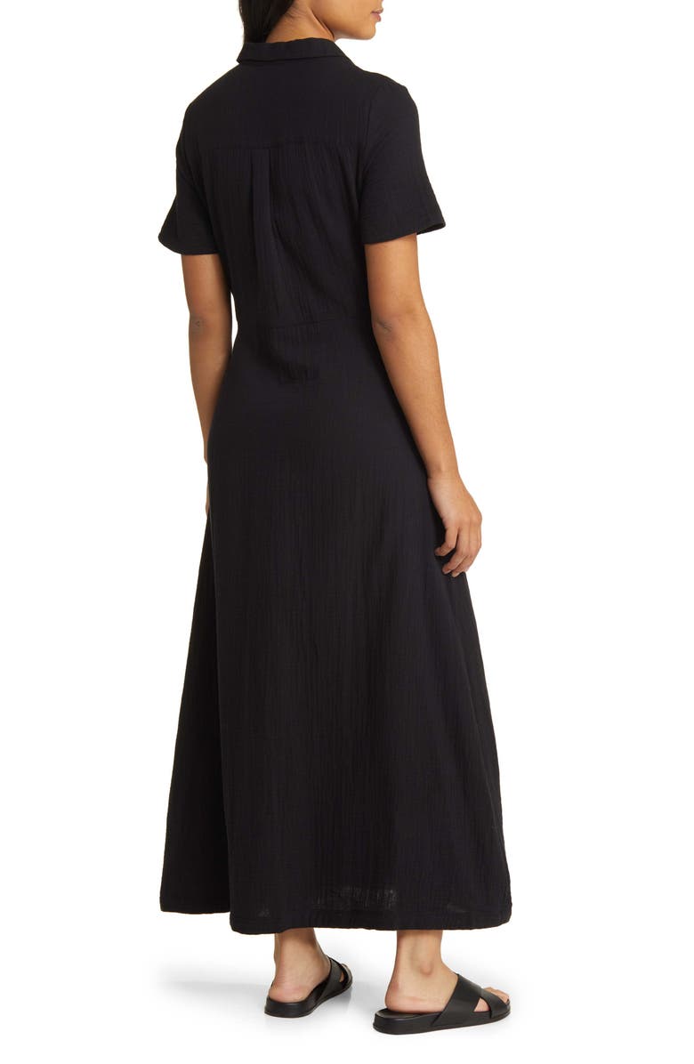 Caslon<sup>®</sup> Vacation Tie Front Gauze Shirtdress, Alternate, color,