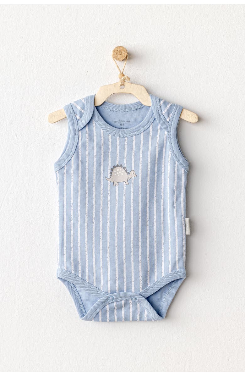 Andy Wawa Dino Bodysuits, Alternate, color, Blue