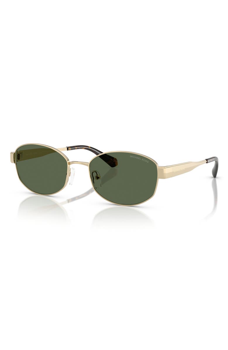 Michael Kors Monte Carlo 56mm Polarized Oval Sunglasses, Alternate, color, Light Gold / Green Mono Polar