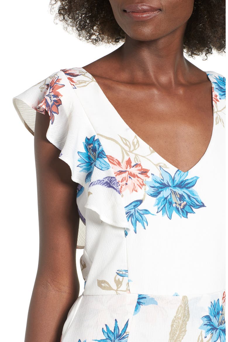 Floral Maxi Dress, Alternate, color, WHITE