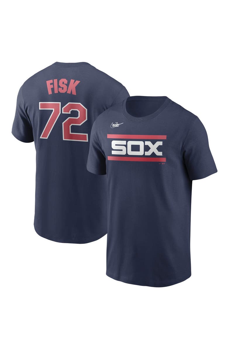 Nike Men's Nike Carlton Fisk Navy Chicago White Sox Cooperstown Collection Name & Number T-Shirt, Main, color, 
