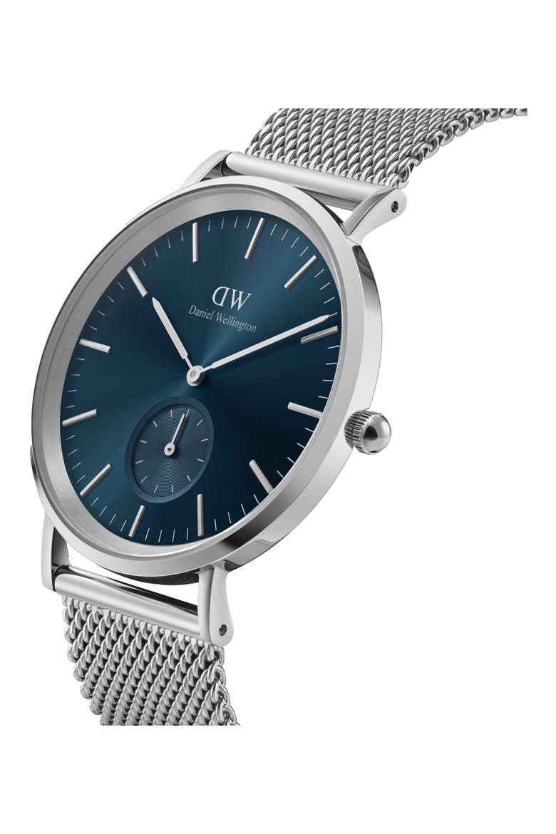 Classic Multi Eye Mesh Strap Watch, 40mm, Alternate, color, SILVER