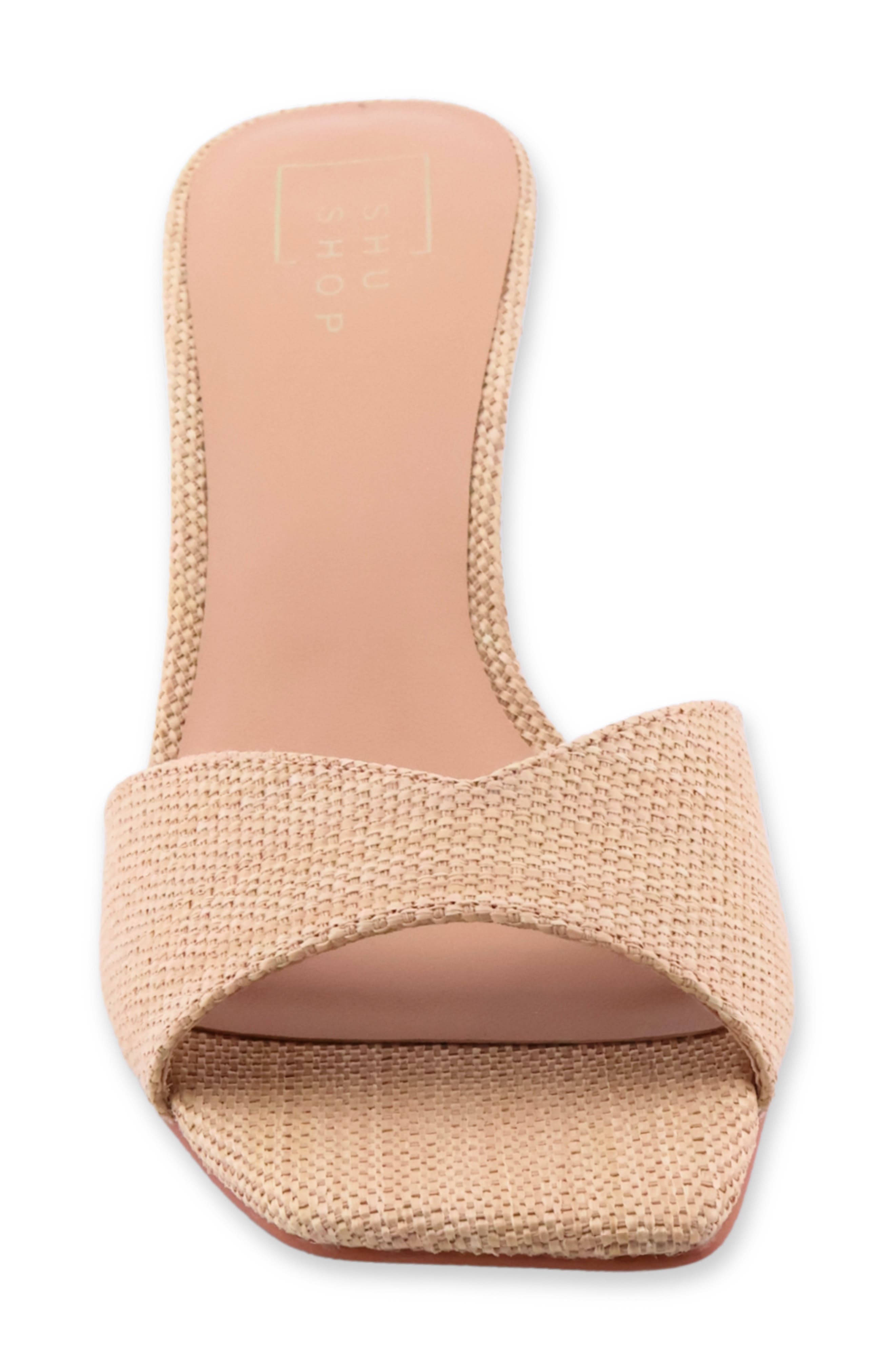 Holiday Slide Sandal, Alternate, color, RAFFIA