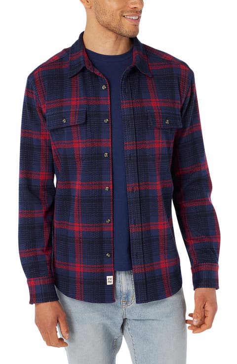 Dunewood Stretch Flannel Button-Up Shirt