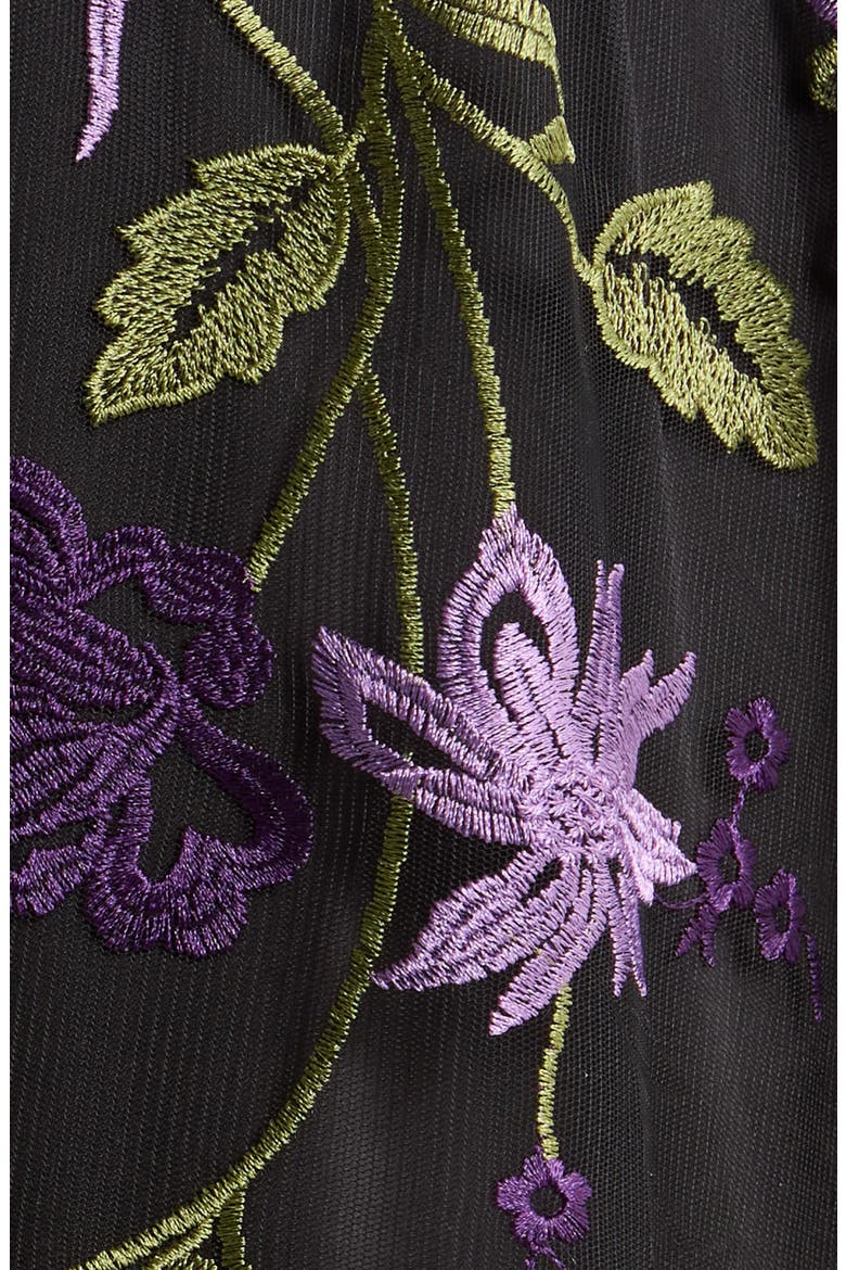 Floral Embroidered Sleeveless Midi Dress, Alternate, color, BLACK GRAPE