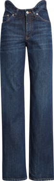 Jean Paul Gaultier Curvy Waistband Straight Leg Jeans
