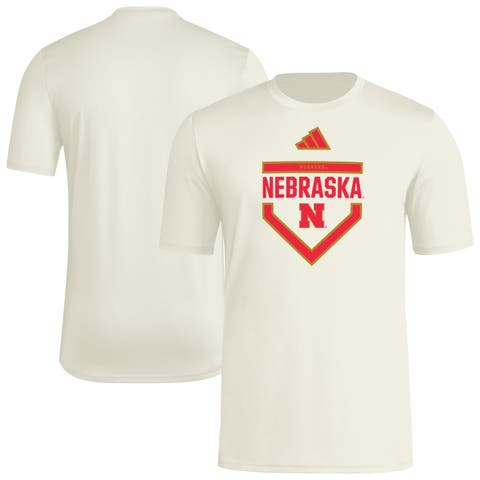 Men's adidas  Cream Nebraska Huskers Home Plate Pre-Game T-Shirt