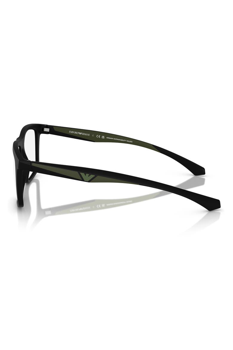 55mm Square Optical Glasses, Alternate, color, MATTE BLACK / CLEAR