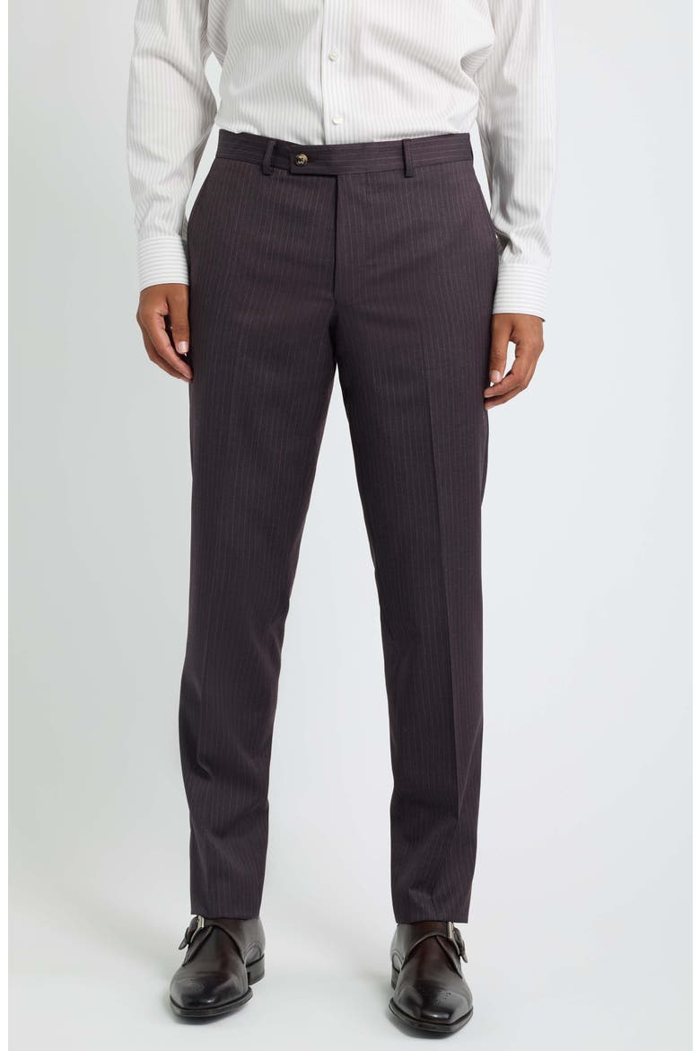 Esprit Striped Wool Suit, Alternate, color, BURGUNDY