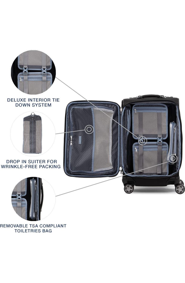 TRAVELPRO Platinum Elite Softside Expandable Carry-On 21-Inch Luggage, Alternate, color, Shadow Black