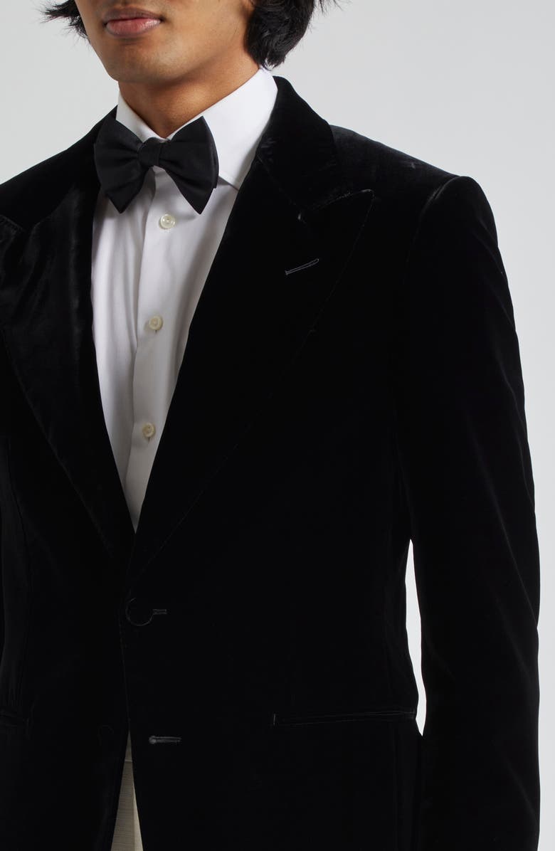 TOM FORD Shelton Fluid Velvet Cocktail Jacket, Alternate, color, Black