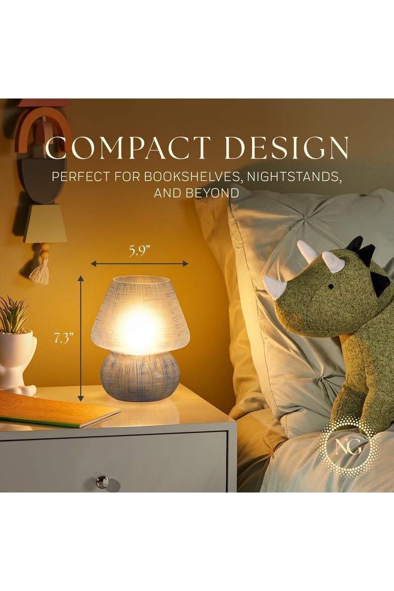 Retro Mushroom LED Table Lamp, Modern Dimmable E26 Socket, Alternate, color, Blue