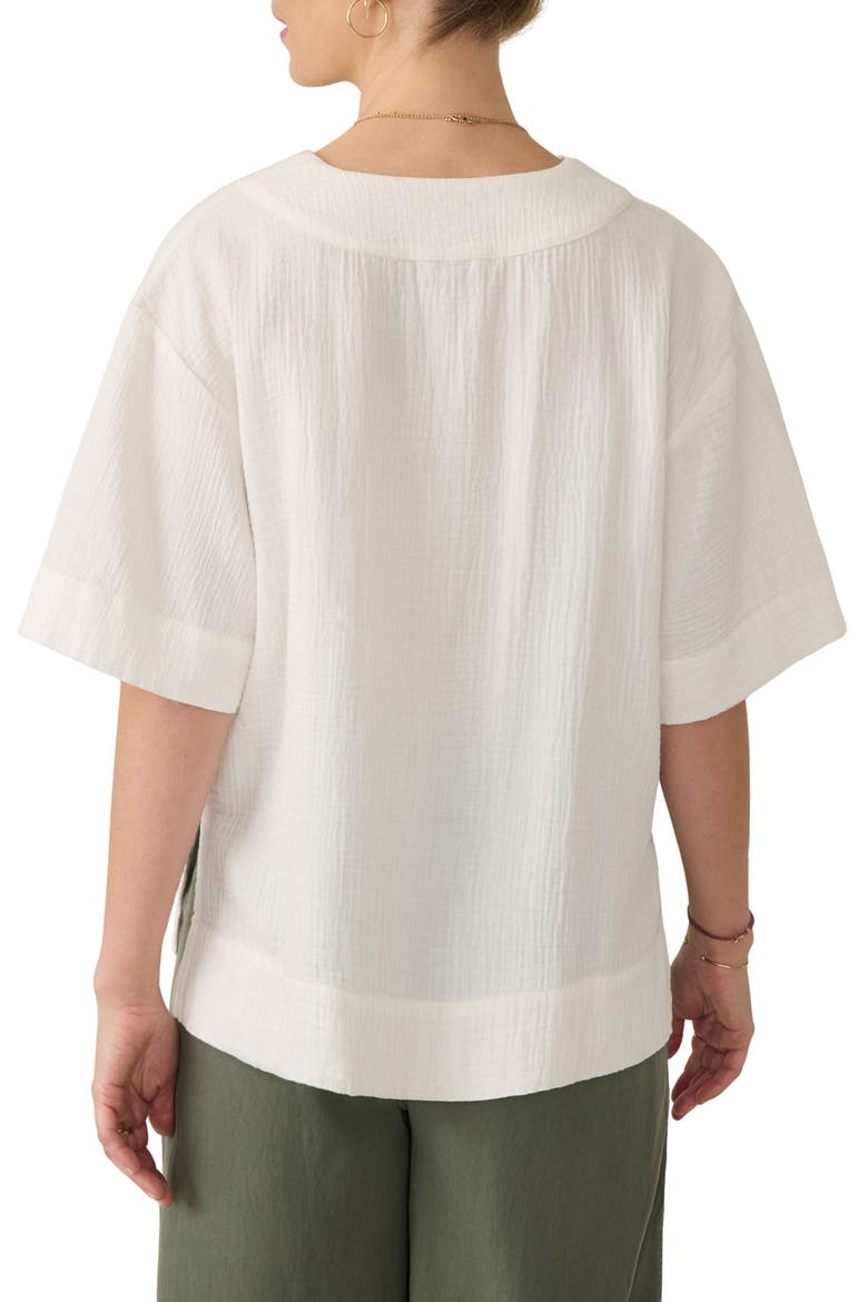 Dune Organic Cotton Gauze Popover Top, Alternate, color, WHITE