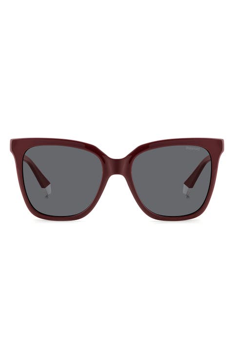 55mm Polarized Square Sunglasses