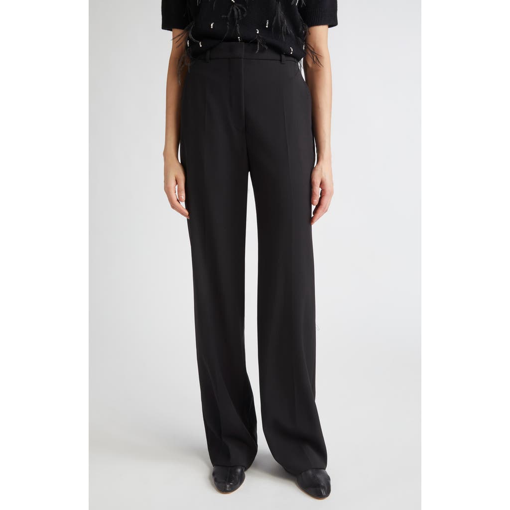 Max Mara Studio Verbena Virgin Wool Trousers In Black