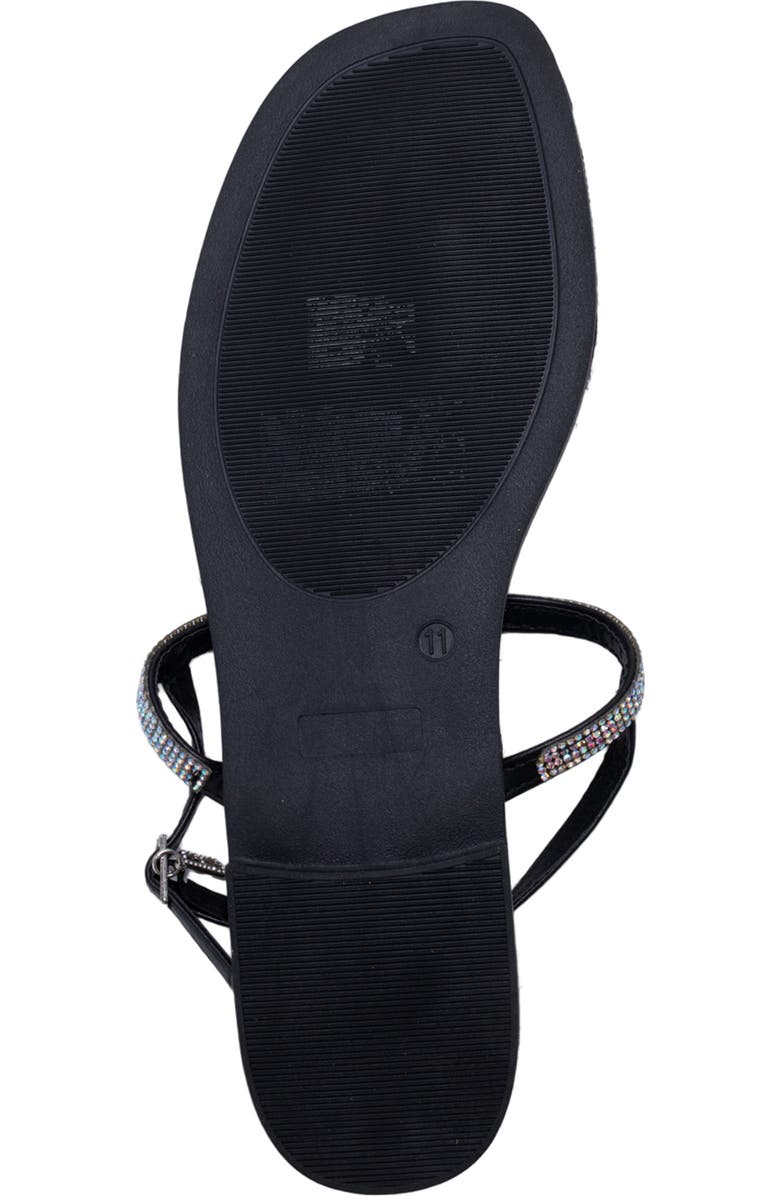 bebe Rhinestone T-Strap Sandal, Alternate, color, Black