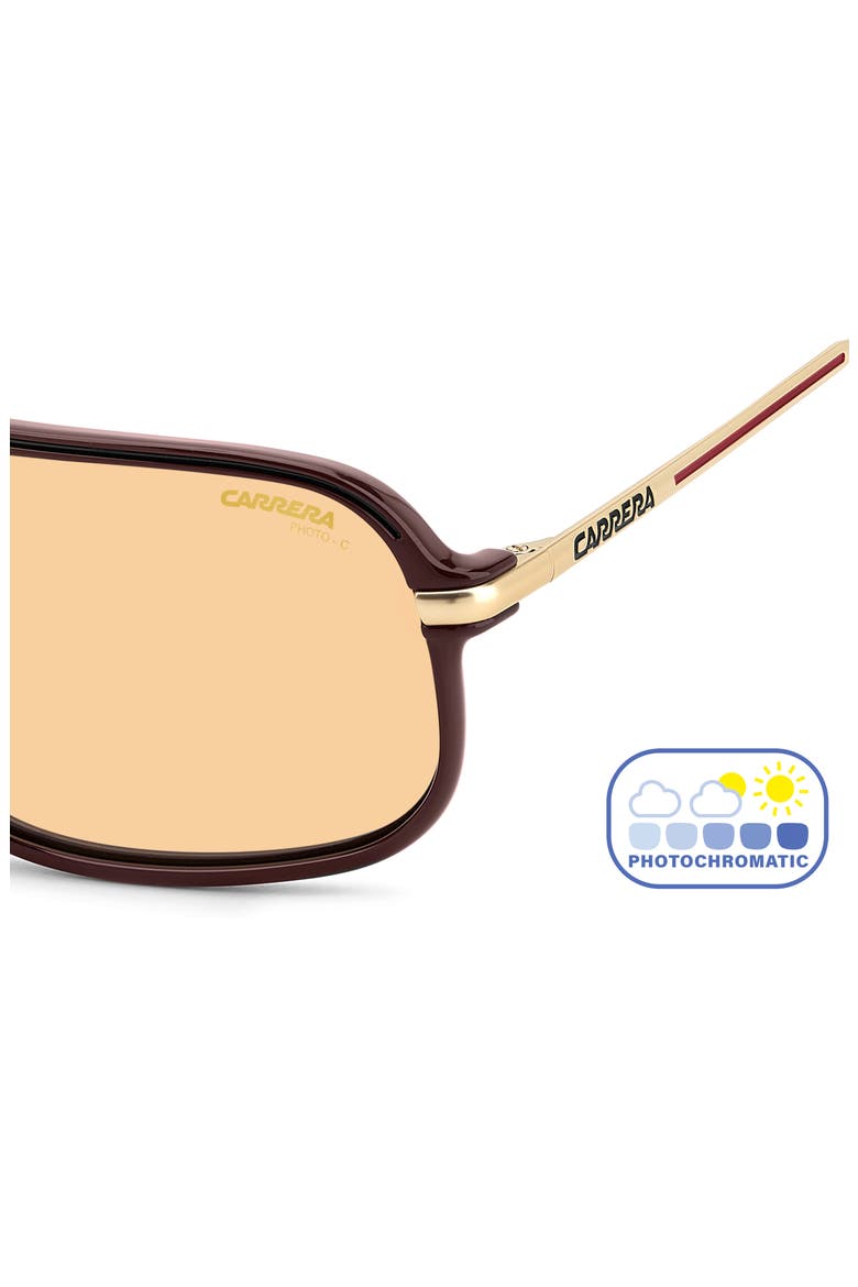 C Sport 62mm Oversize Rectangular Sunglasses, Alternate, color, BURGUNDY GOLD/ ORANGE PHOTO